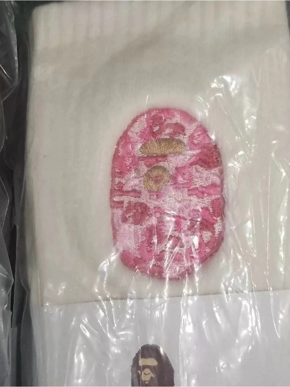 BAPE A Bathing Ape Crew Socks Embroidered PINK CAMO
